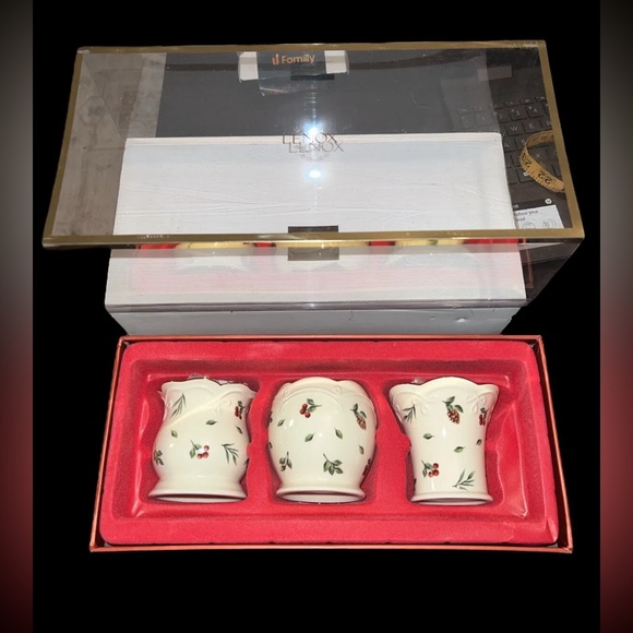Lenox Other - Set of 3 Lenox Williamsburg Boxwood and Pine  3”Votive Candle Holders ~ NIB